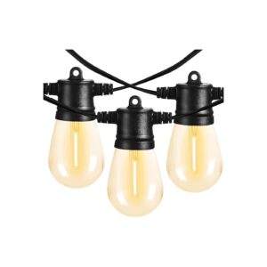 51FT Black String Lights with LED Bulbs for Outdoor Wedding Entertainment and Party Decor