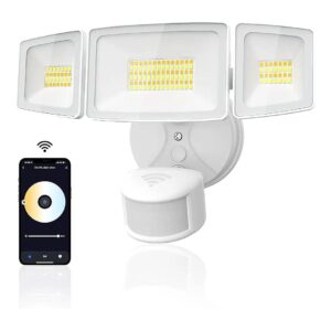 55W Outdoor Smart LED Flood Light with Motion Sensor, LED, and WiFi APP Control