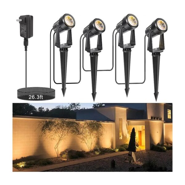 56ft Long Low Voltage Landscape Lights with Plug Waterproof Led Spotlight