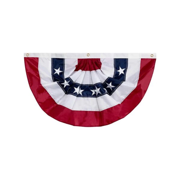 58 inch x 27 inch USA Patriotic Nylon Bunting Flag with Embroidered Stars for Outdoor Use