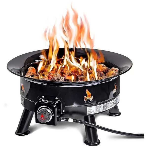 58,000 BTU Propane Gas Fire Pit with Adjustable Regulator 24-Inch Diameter