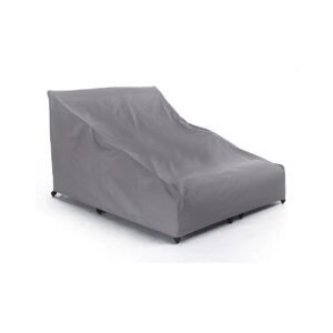 58W x 78D x 34H Water Resistant Charcoal Polyester Double Chaise Lounge Cover