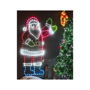 5FT High LED Lighted Santa Claus with Multicolor Lights for Indoor Outdoor Use