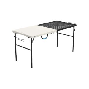 5-Foot Portable Grilling Station with Folding Table, Grill Rack, and Accessories