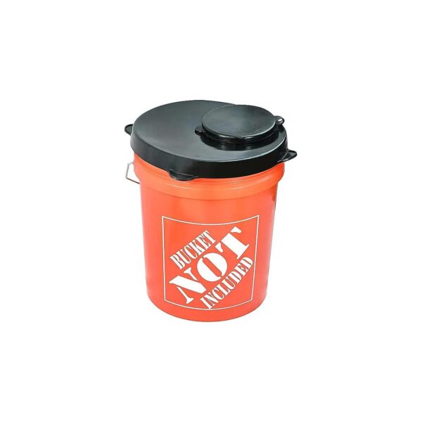 5-Gallon Bucket Accessory with Airtight Seal and Weather-Resistant Black Rubber Lid