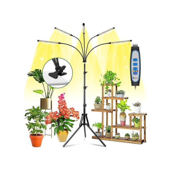 5-Head Plant Grow Light with 3 Light Modes and 5 Levels Dimmable for Indoor Plants