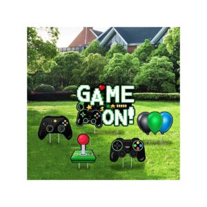 5PCS Waterproof Black and Green Lawn Signs with Stakes for Outdoor Parties and Events