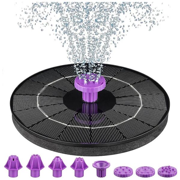 5W Waterproof Solar Fountain Pump with 4 Fixers for Hummingbirds