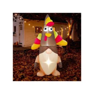 5ft Thanksgiving Inflatable Gnome Decoration with LED Lights