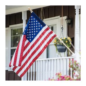 5x4 Ft American Flag with Embroidered Stars and Pole Sleeve for Indoor or Outdoor Display