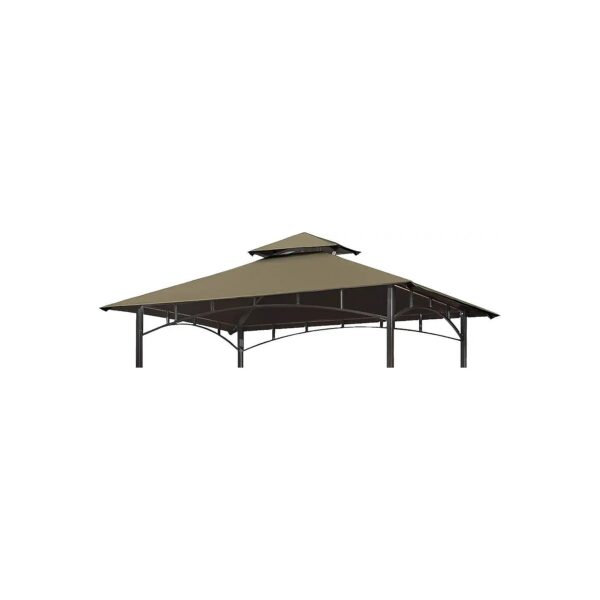 5x8 BBQ Gazebo Shelter Top Replacement Cover in Cocoa Brown Color with Copper Design