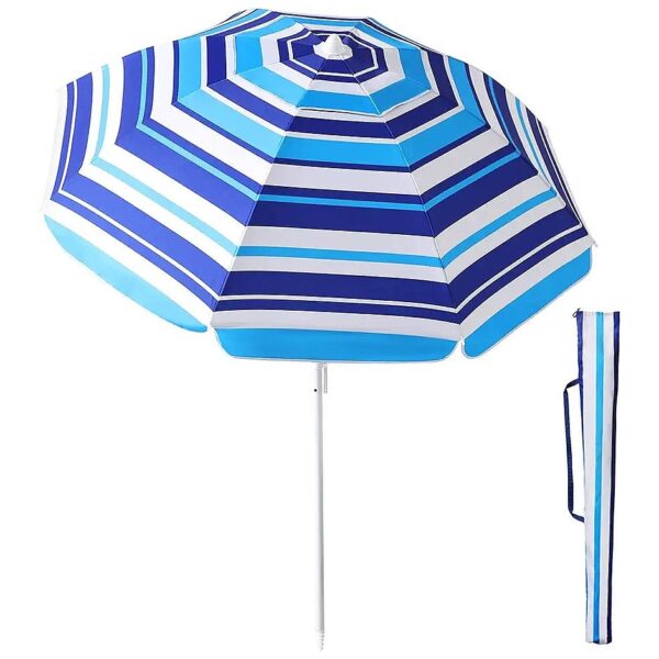 6 Foot 56 Arc Length Portable Beach Umbrella with Carrying Bag