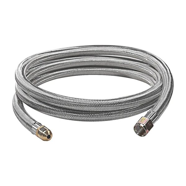 6 Foot Stainless Steel Braided Propane Hose Extension with Female and Male Flare Fittings