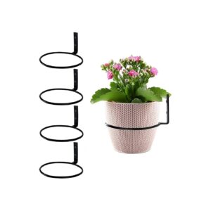 6 Inch Heavy Duty Metal Wall Plant Holder Ring Set of 4 for Indoor and Outdoor Use