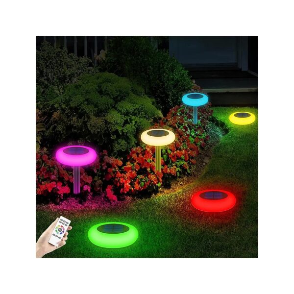 6 Pack Colorful Solar Landscape Lights for Garden Patio Walkway