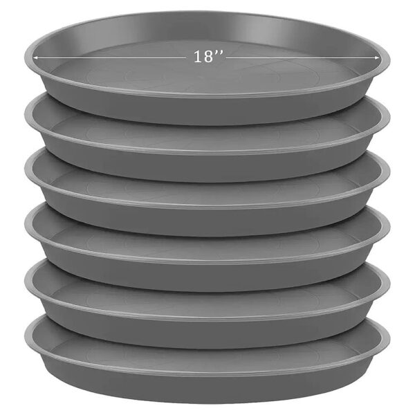 6 Pack Heavy Duty Plastic Plant Saucers for Indoor and Outdoor Gardening