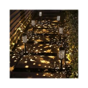 6 Pack LED Black Solar Lights for Lawn Walkway Decoration Outside Path Courtyard