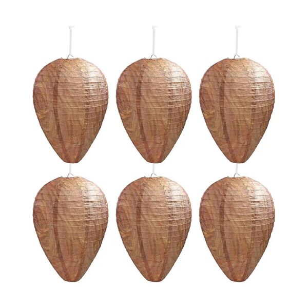 6 Pack Paper Wasp Nest Decoys for Hornet and Wasp Repellent