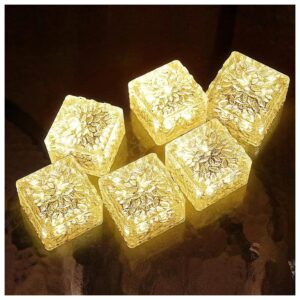 6 Pack Solar Brick Lights for Outdoor Garden Pathway and Patio Lighting