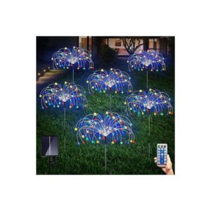 6 Pack Solar Garden Lights with Remote Control for Backyard and Patio Decor