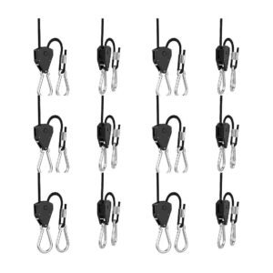 6 Pairs of Heavy Duty Rope Hangers with Metal Internal Gears for Growing Light Fixtures