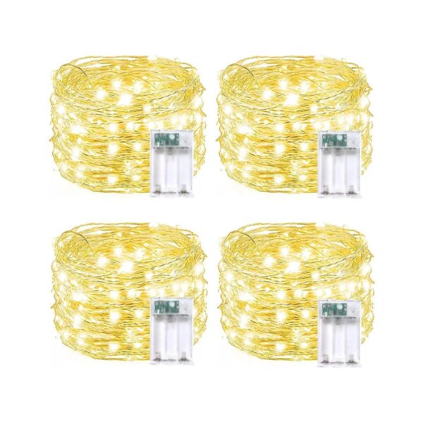 60 LED Warm White String Lights with Battery Operated Timer for Wedding and Holiday