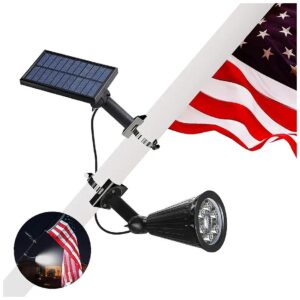 6000K LED Solar Flagpole Light with Concentrated Beam for Flag Illumination