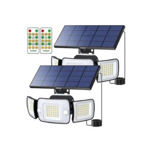 6000mAh Solar Motion Sensor Flood Light with Wide Angle Lighting and Remote Control