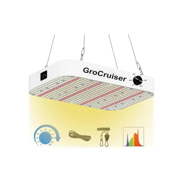 600W LED Grow Light for Indoor Plants with Full Spectrum and Quiet Fan