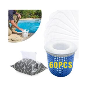 60PCS Pool Skimmer Filter Socks for Above Ground and Inground Pools