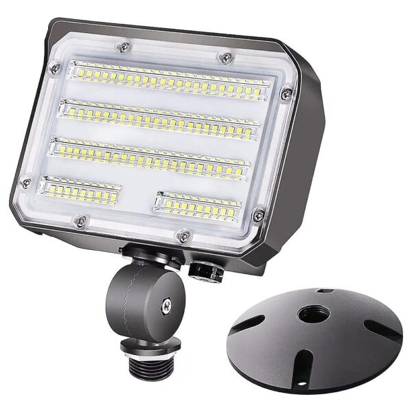 60W LED Flood Light with Knuckle and Photocell for Outdoor Security Lighting