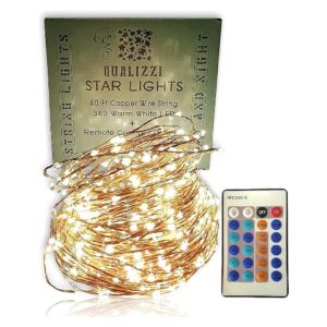 60ft LED Copper Wire String Lights with Dimmer Remote Control and Fading Fairy Effects