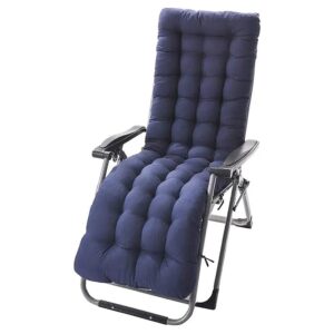 61inch Navy Blue Outdoor Chaise Lounge Cushion with Reclining Chair Rocking Mechanism