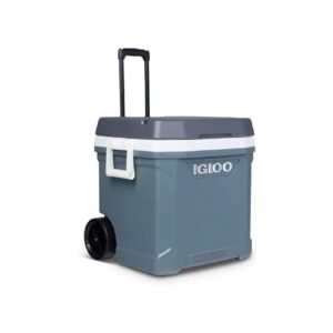 62 Quart Heavy-Duty Plastic Cooler with Locking Telescoping Handle