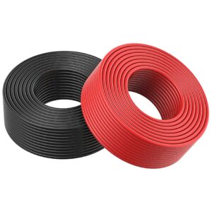 65FT Black and Red 10 AWG Solar Panel Wire with Rugged PVC Jacket