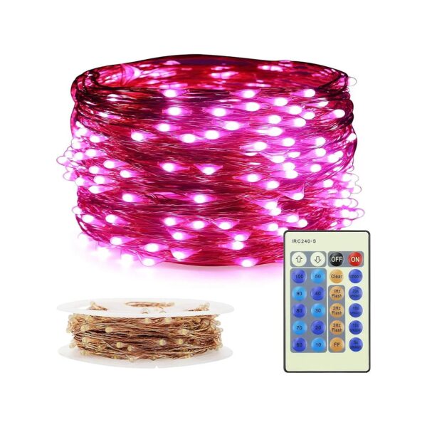 66ft 200 Pink LED Waterproof Fairy Lights for Bedroom, Party, and Wedding Decor