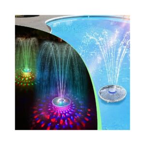 6-Mode Solar Pool Fountain with RGB Lights and Solar-Powered Water Pump