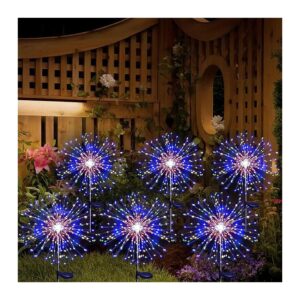 6-Pack 540 LED Waterproof Sparkler Lights for Garden Decor with Two Lighting Modes