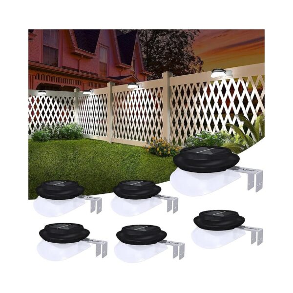 6-Pack Solar Powered LED Gutter Lights for Garden Pathway Eaves Wall Outdoor Lighting