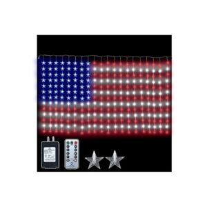 6x5ft American Flag LED Lights Curtain Waterproof Indoor Outdoor Festival Party