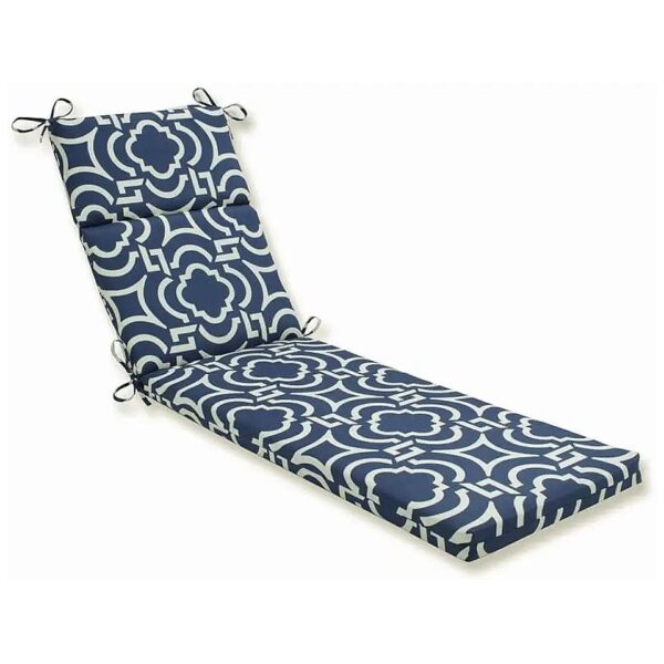 72 5 x 21 Easy Care Blue White Chaise Lounge Cushion for Outdoor Furniture