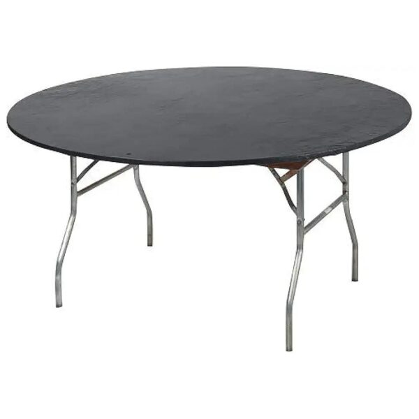 72 Inch Round Black Plastic Table Covers Bundle of 5