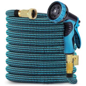 75 Foot Retractable Latex Core Hose with Brass Connectors for Easy Use and Storage