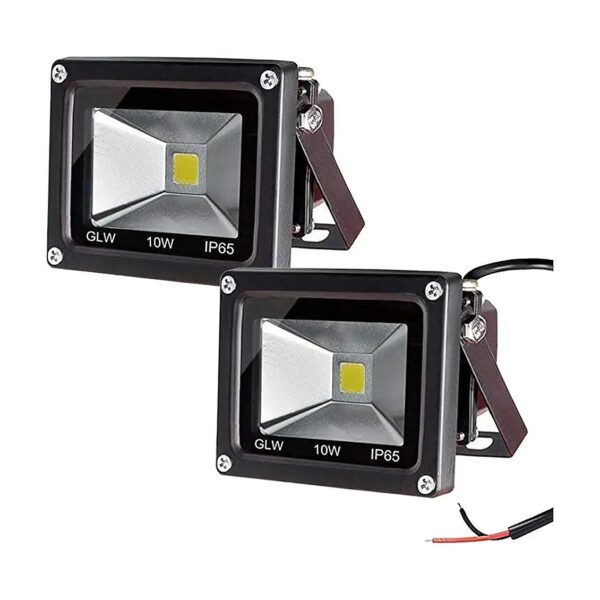 750lm LED Flood Light 2 Pack 10W 12V Black Case for Yard Tree and Garden