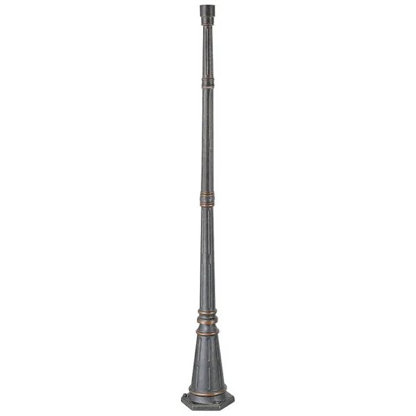 76 3/4" High Metal Path Light Post and Cap Base in Rustic Veranda Bronze Color