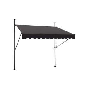 78'' Adjustable Manual Retractable Awning for Outdoor Sun Shade Protection