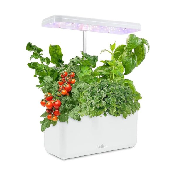 7-Pod Indoor Hydroponic Planter with LED Grow Light for Year-Round Fresh Produce