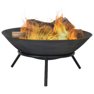 7-Pound Cast Iron Fire Pit Bowl with Portable Stand for Wood Burning Fires