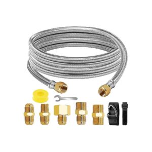 8" Female Flare Propane Hose with Conversion Coupling for Fire Pit, Heater, and BBQ Grill