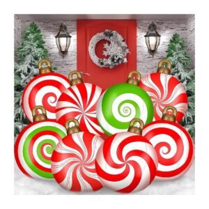 8 Giant 32 Inch PVC Inflatable Christmas Decorations Candy Pattern for Outdoor Yard